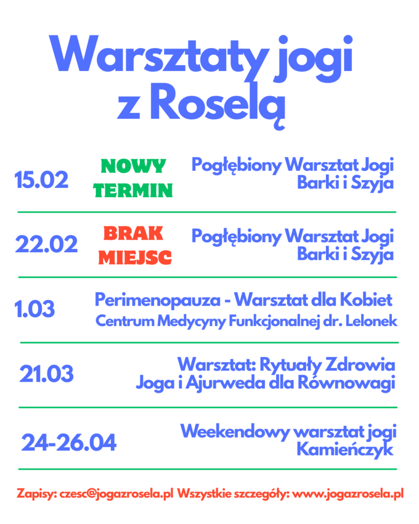 Warsztaty jogi Wrocław Joga z Rosela